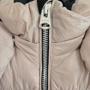 Mackage Jesse  Girls Size 12 pink Down jacket. Super warm Detatchable hood snap